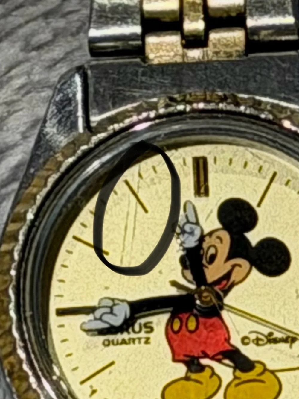Lorus Women's Two-Tone Mickey Mouse Gold Dial Quartz Watch